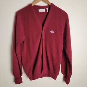 IZOD Lacoste Maroon Knit Cardigan Size Medium